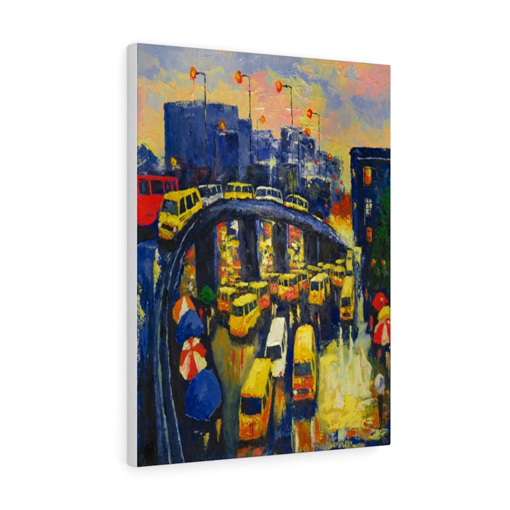 Canvas Painting of a Section Of The Busy Lagos Metropolis - Bynelo