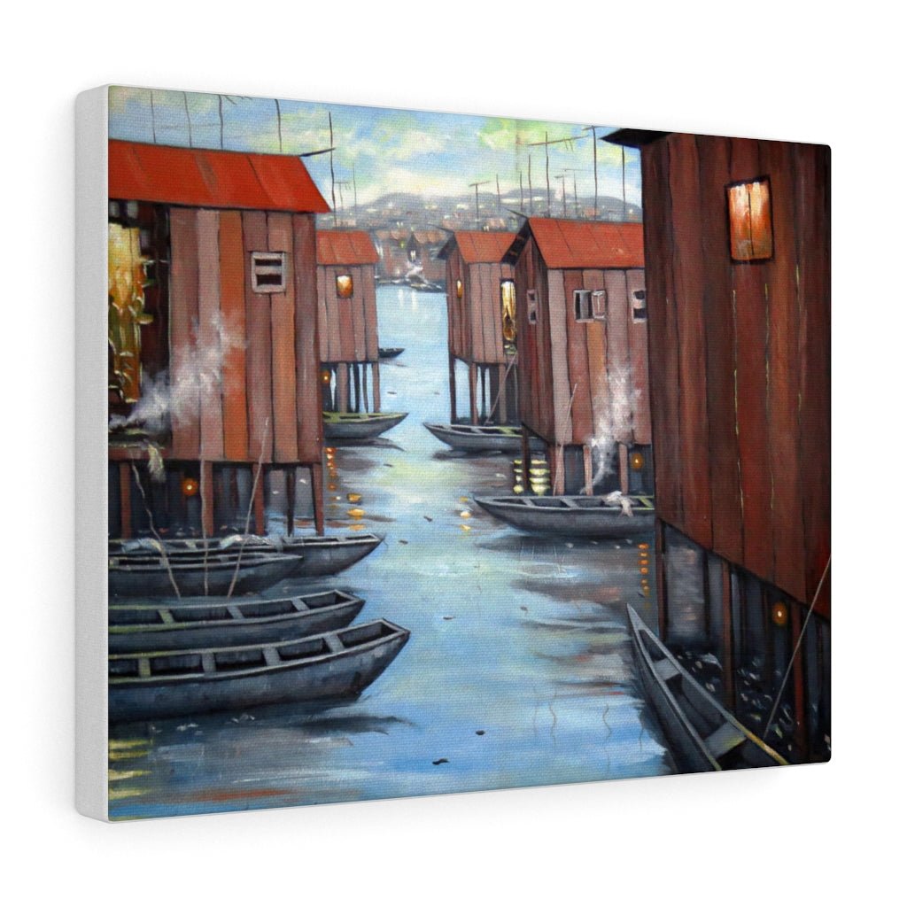 Canvas Painting of Houses on Water Makoko Lagos - Bynelo