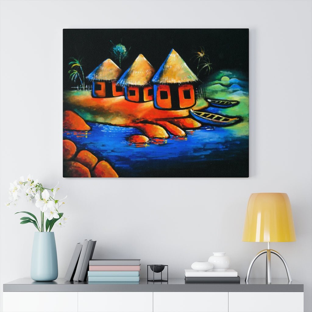 Home By The River Wall Art Canvas Gallery Wraps - Bynelo