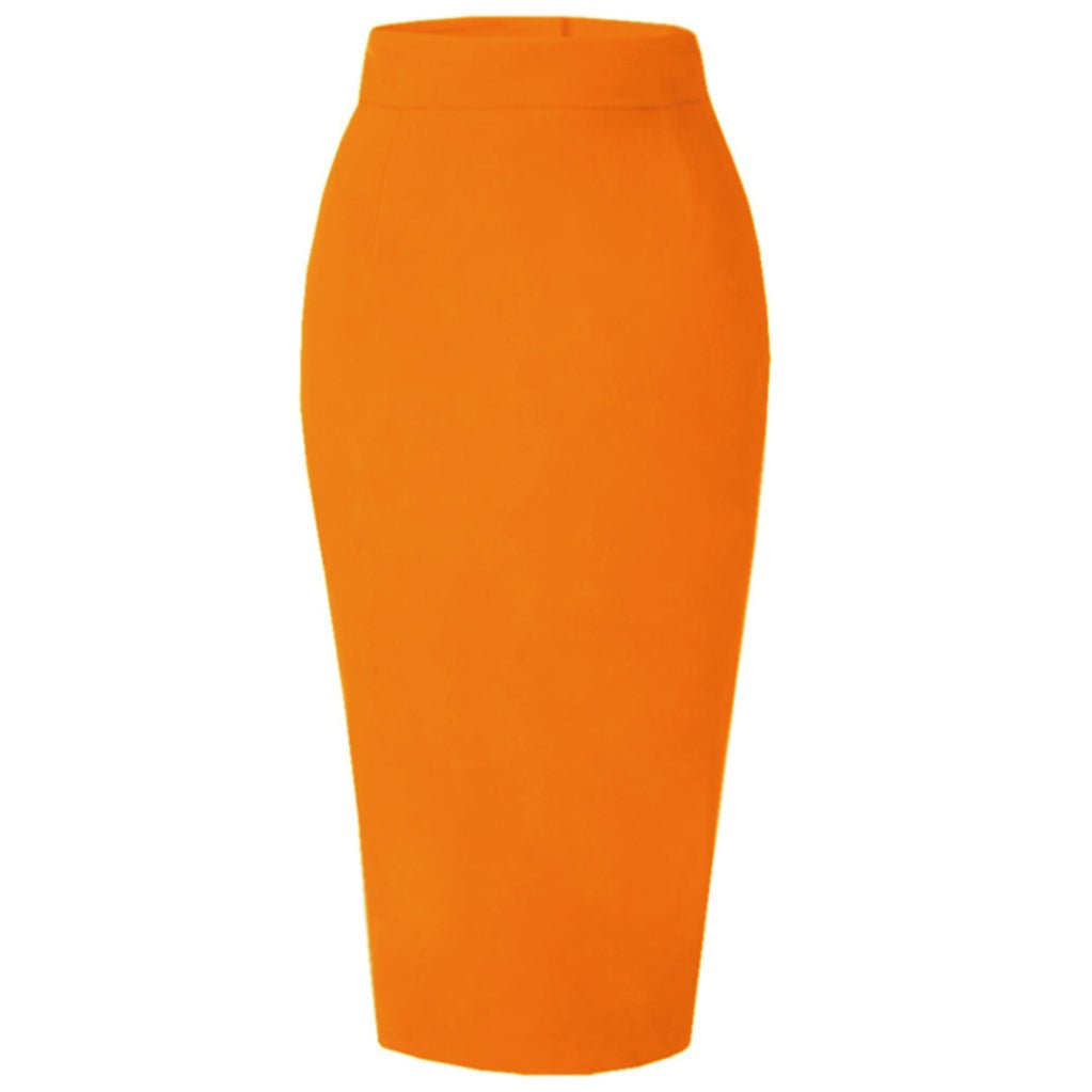Orange Cotton Midi Skirt – Vibrant Chic | Bynelo