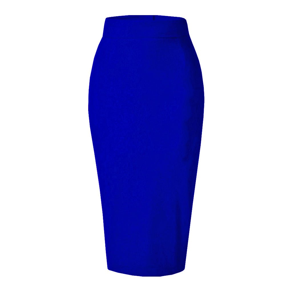 Royal Blue Cotton Midi Skirt - Bynelo